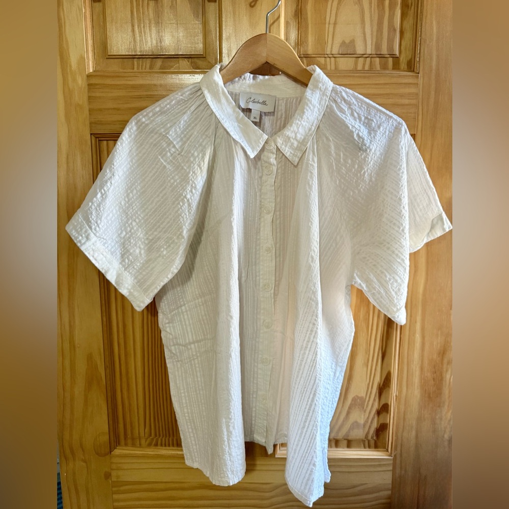 Cleobella White Short Sleeve Shirt
